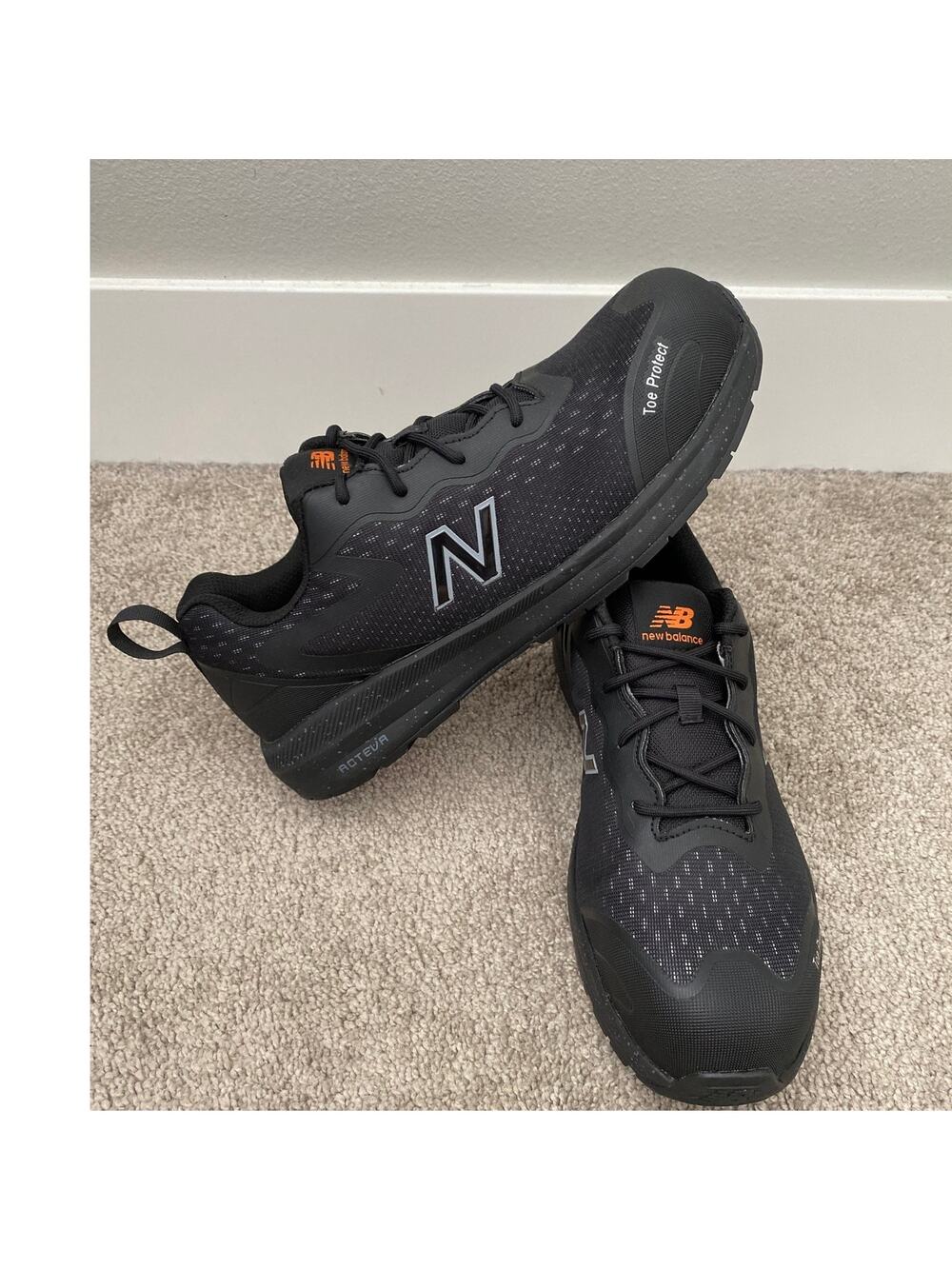 New Balance Toe Protect Safety Work Shoes Black Men's Size 10